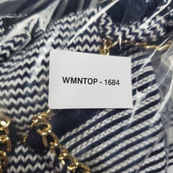 Atmosphere XS Navy Stripe Cardigan Sweater - Picture 9 of 9